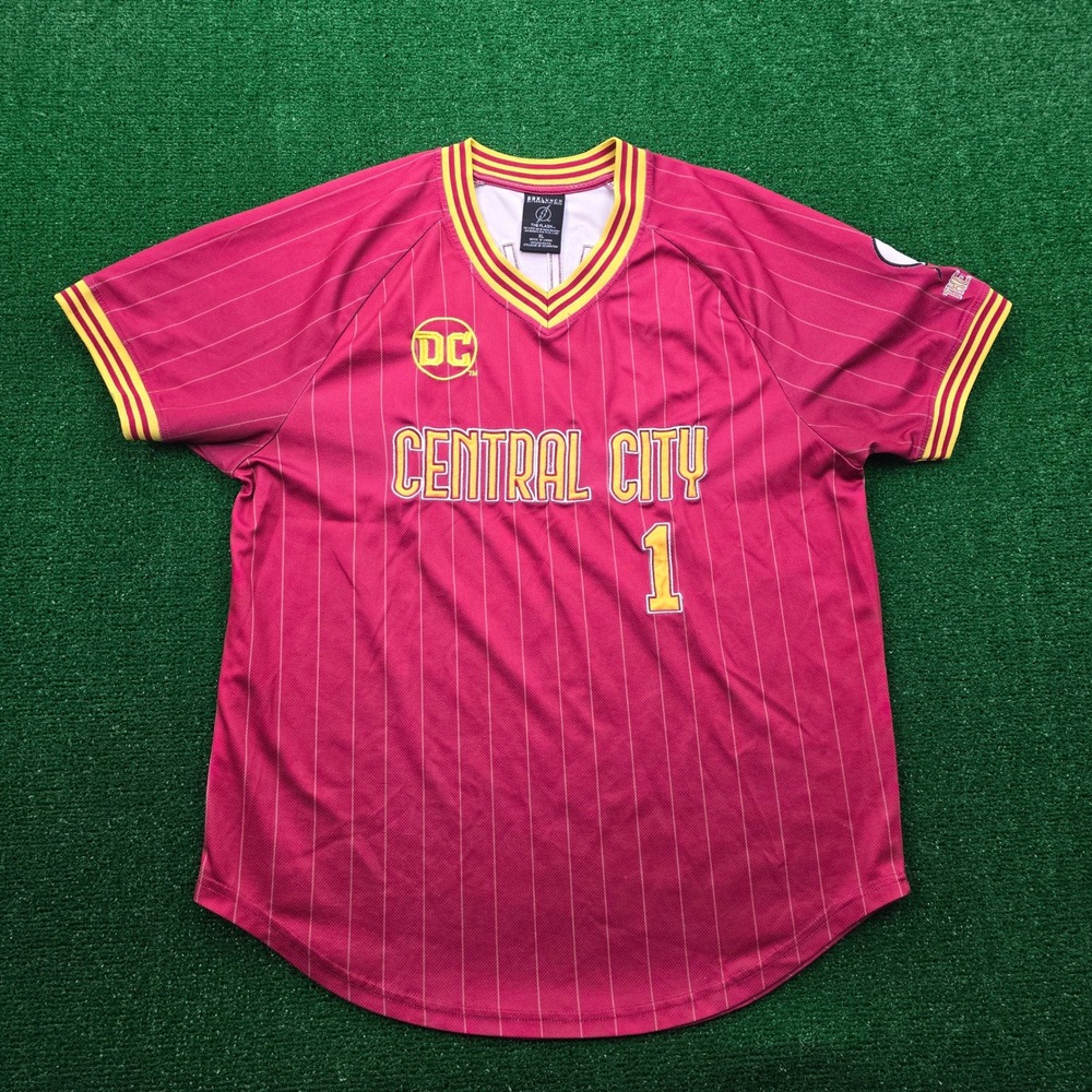 DC Comics The Flash Central City Jersey Mens‎ XL Pinstriped Box Lunch #1 Allen